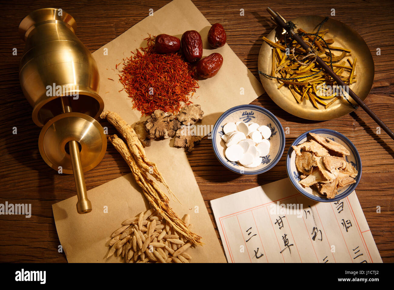 Les herbes médicinales chinoises Banque D'Images