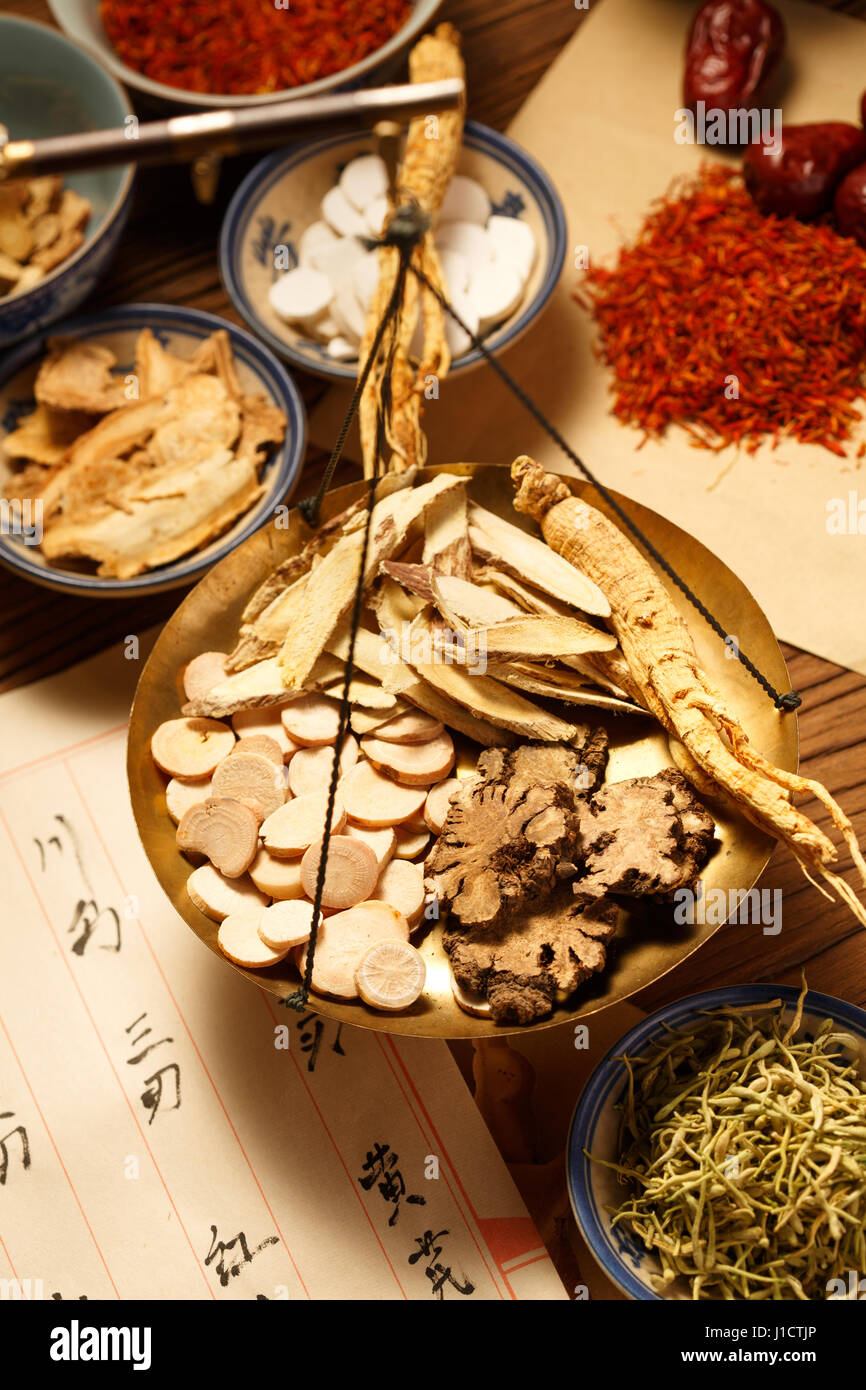 Les herbes médicinales chinoises Banque D'Images