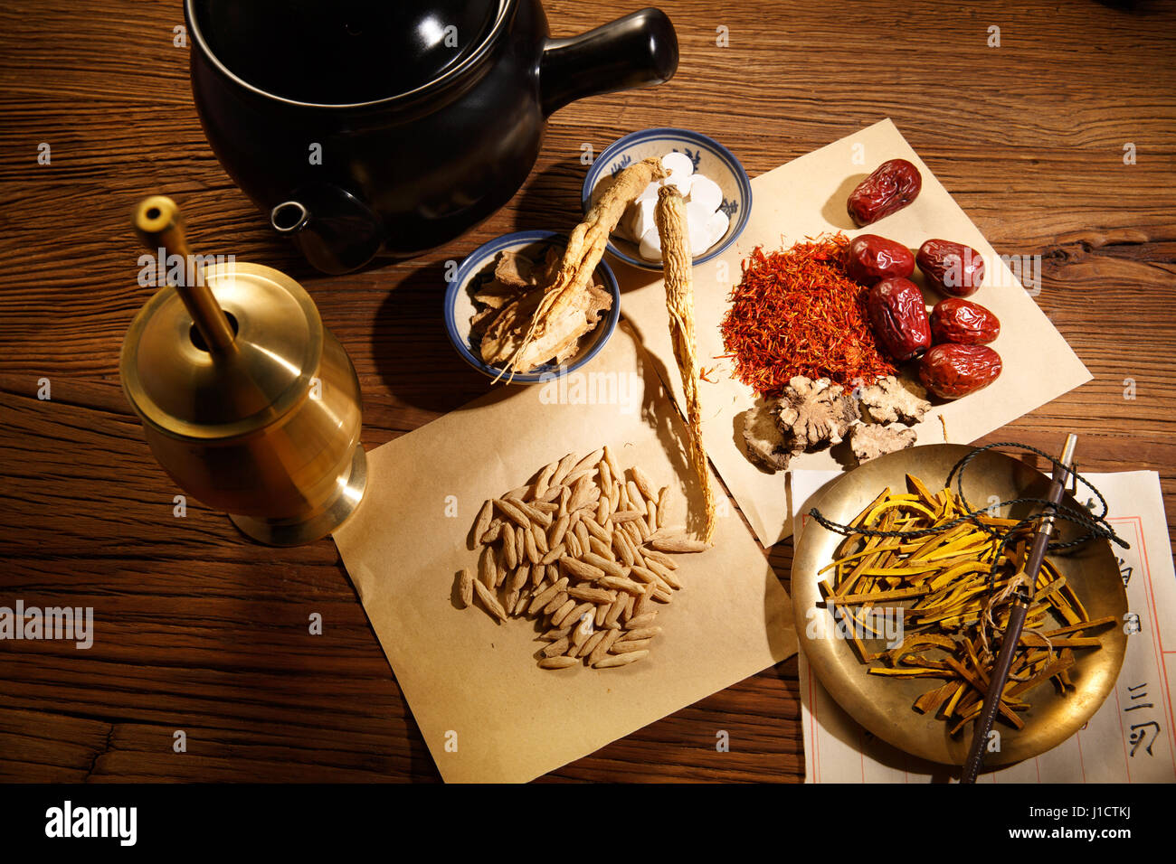 Les herbes médicinales chinoises Banque D'Images