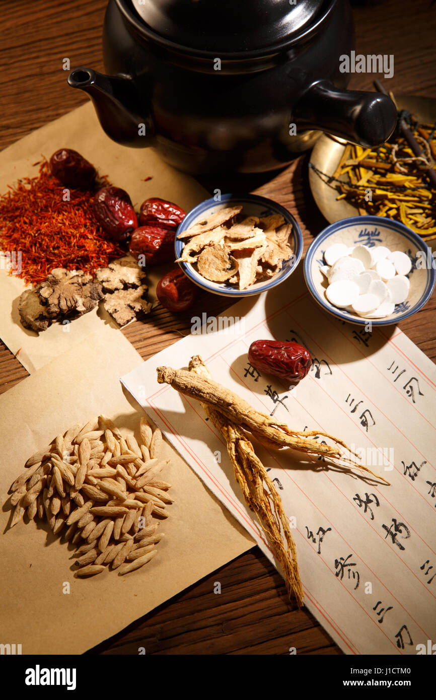 Les herbes médicinales chinoises Banque D'Images
