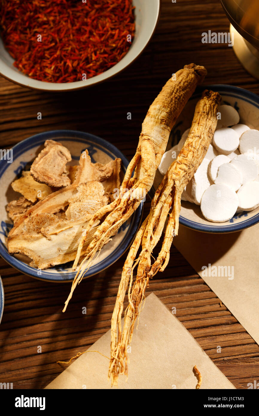 Les herbes médicinales chinoises Banque D'Images