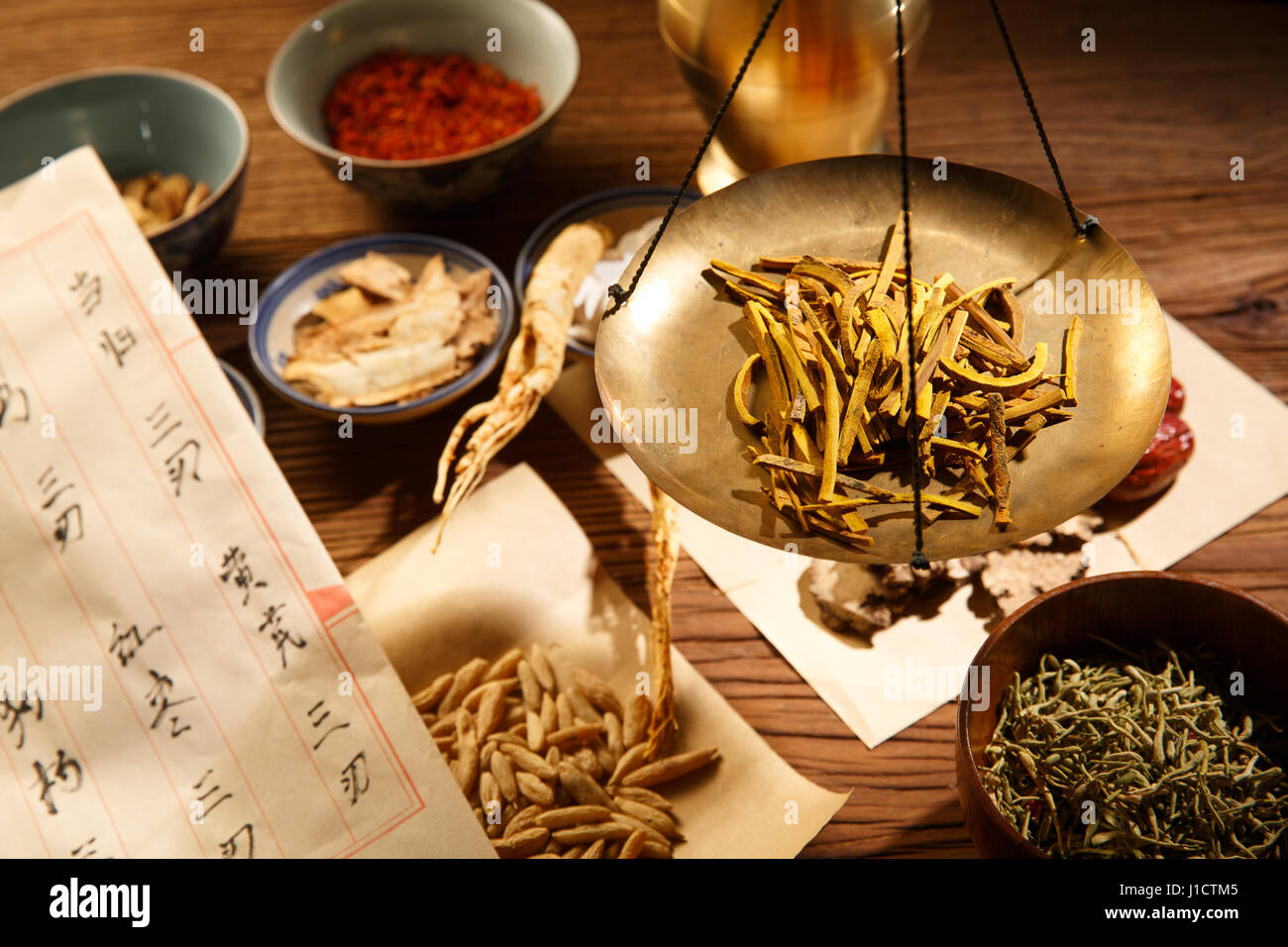 Les herbes médicinales chinoises Banque D'Images