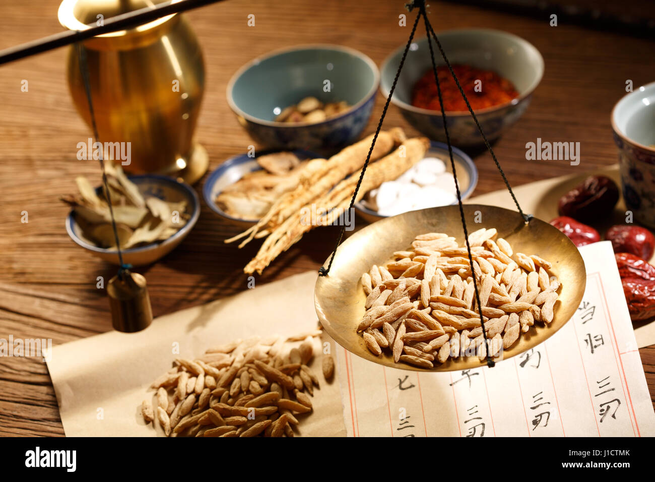 Les herbes médicinales chinoises Banque D'Images