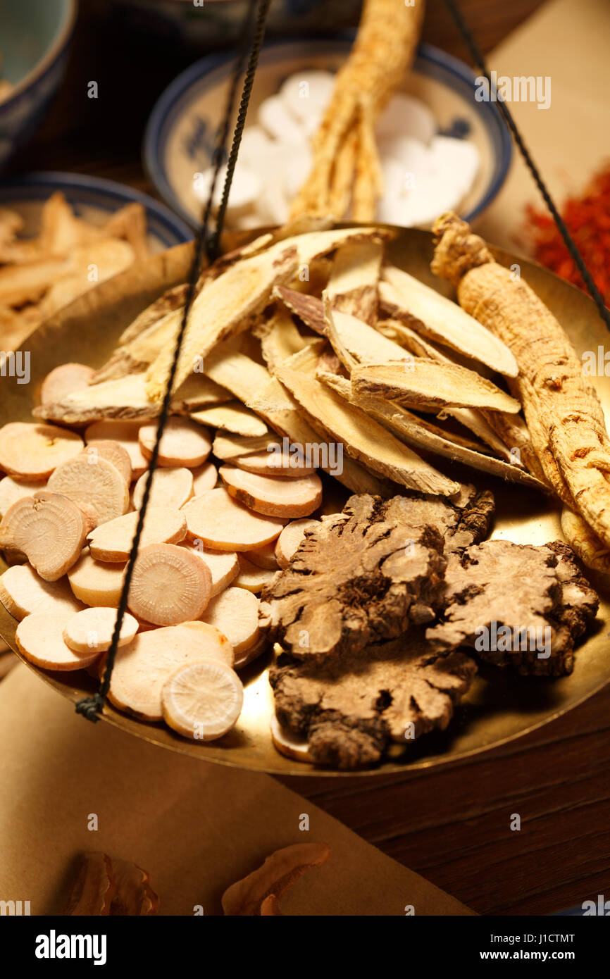 Les herbes médicinales chinoises Banque D'Images