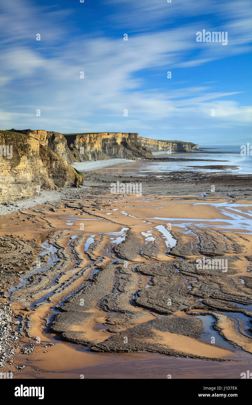 La côte du Glamorgan, dans le sud du Pays de Galles Banque D'Images