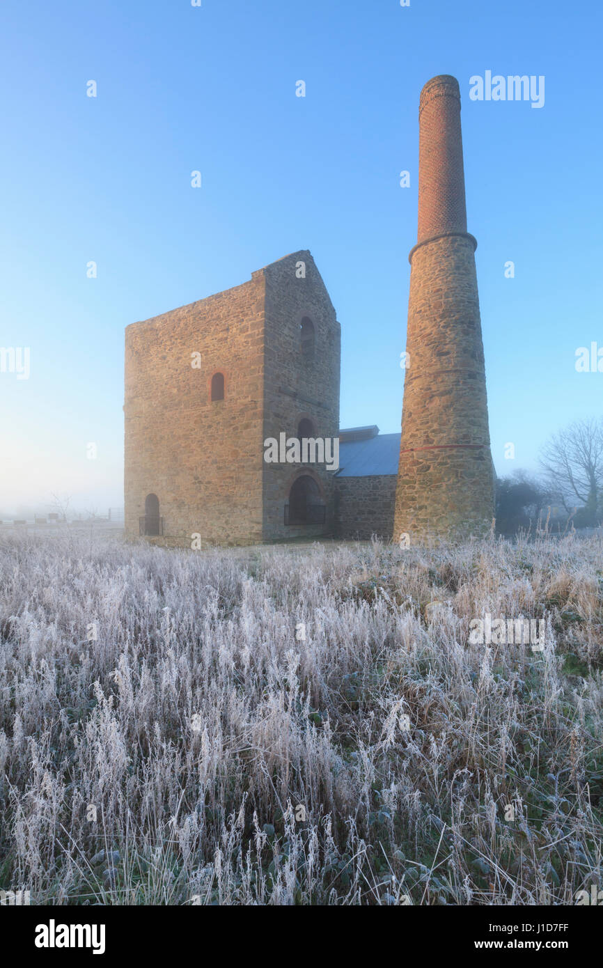 Une maison de machines Cornish à Wheal occupé à Cornwall. Banque D'Images