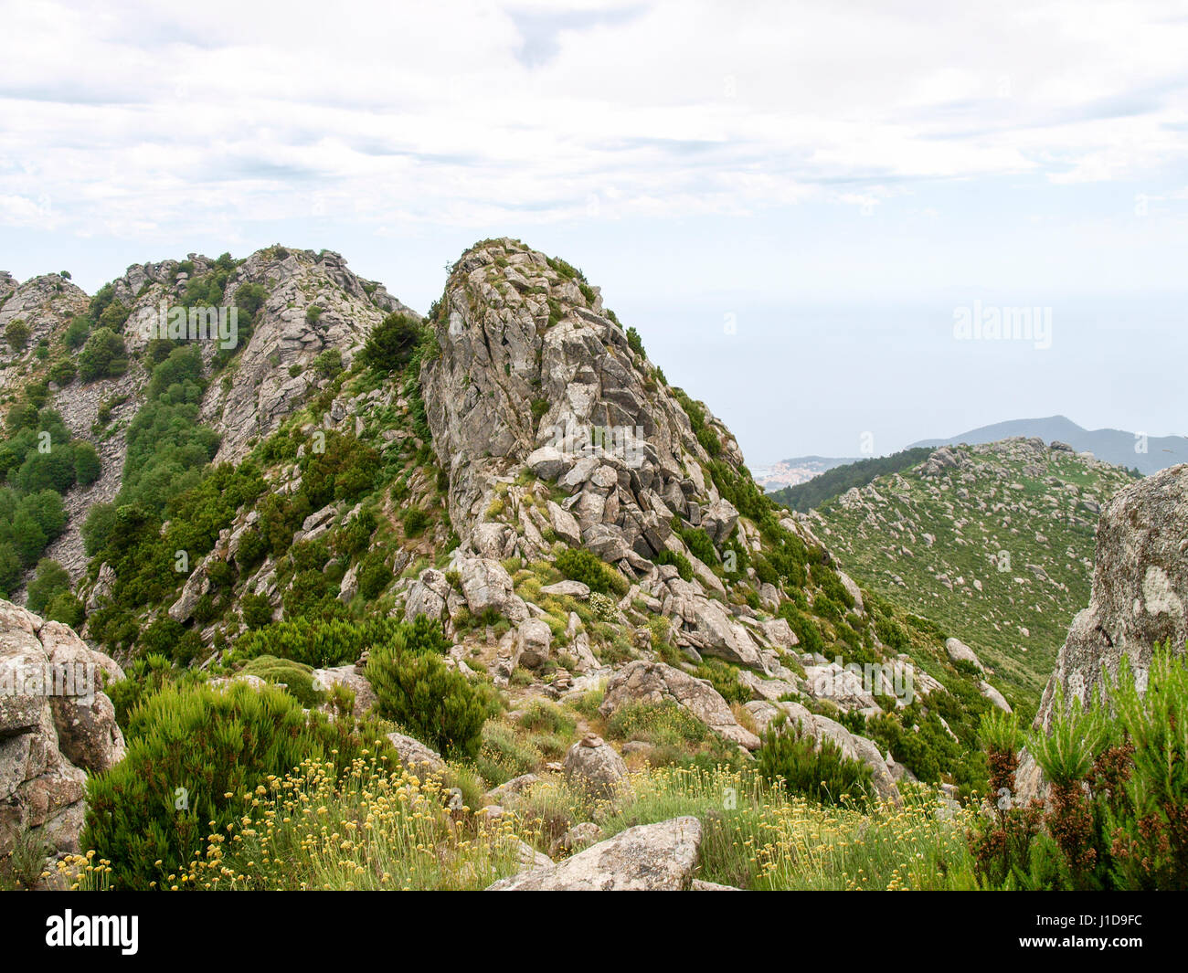 L'île d'Elbe, Italie Monte Capanne. Le plus haut sommet de l'île. La vue sur la mer et la