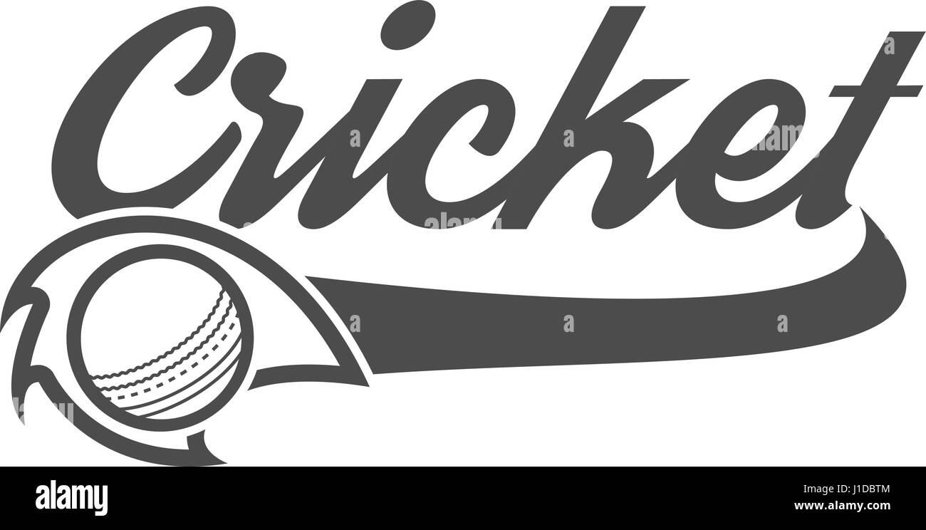Club de Cricket et des éléments de conception de l'emblème de l'équipe tournoi . logo. badge. Sports symboles avec les engins, les équipements. A utiliser pour internet , tee ou impression sur t-shirt. Modèle de conception monochrome Illustration de Vecteur