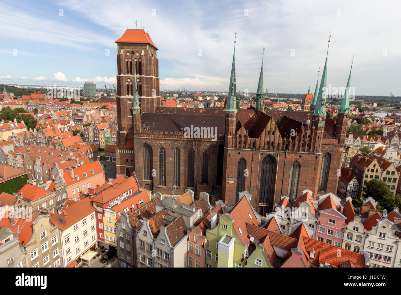 Vue sur la ville de Gdansk en Pologne. La ville est la capitale historique de la Polish occidentale avec l'architecture de la vieille ville médiévale. Banque D'Images