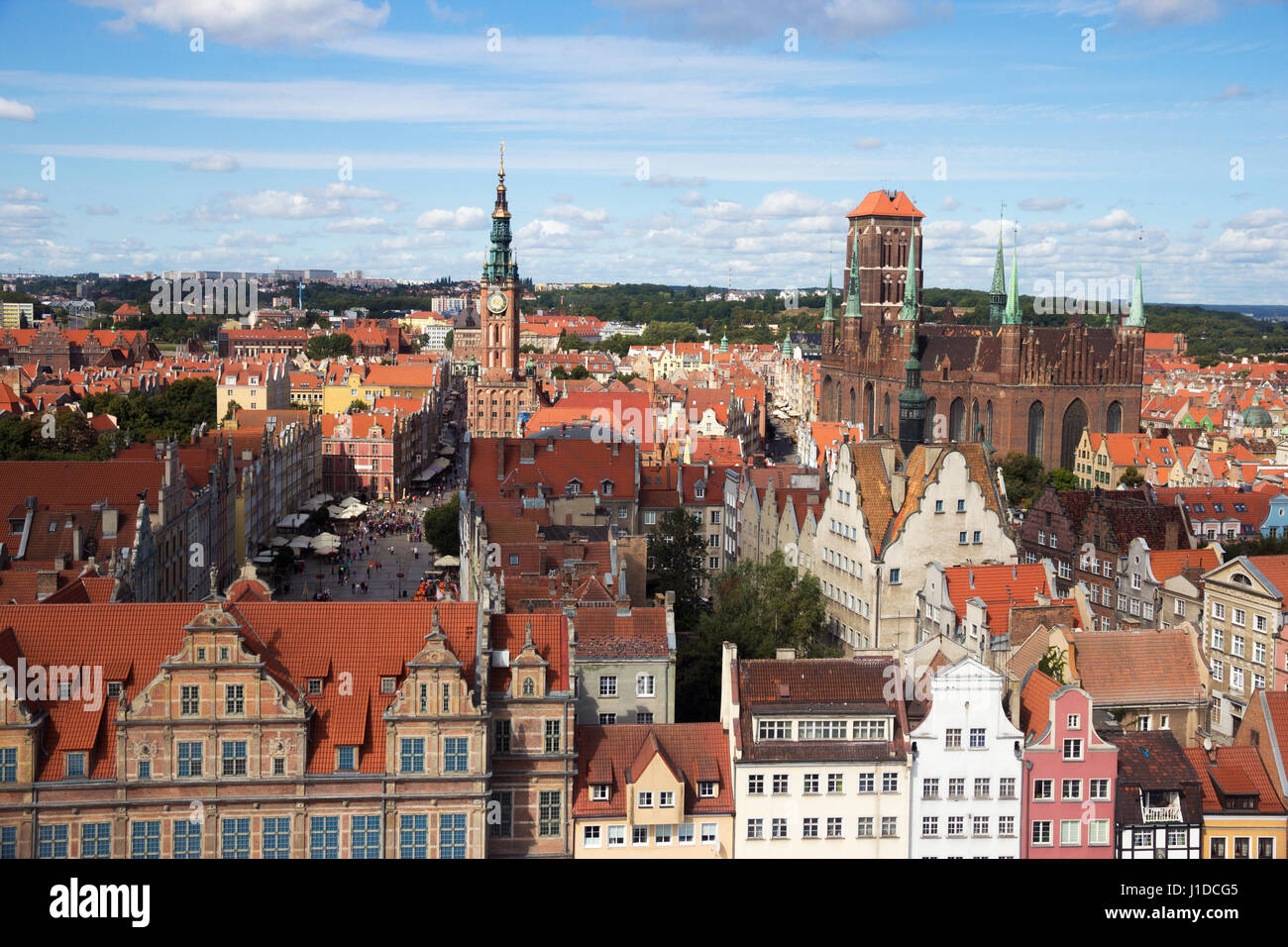 Vue sur le centre-ville historique de Gdansk en Pologne Banque D'Images