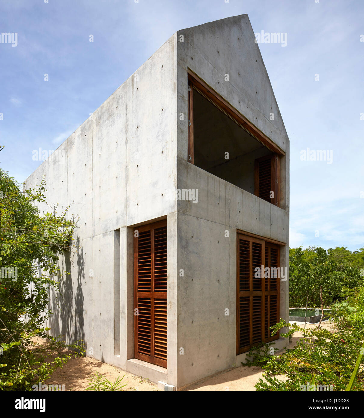 Vue d'ensemble. Casa de minuscules, Puerto Escondido, au Mexique. Architecte : Aranza de Ariño, 2016. Banque D'Images