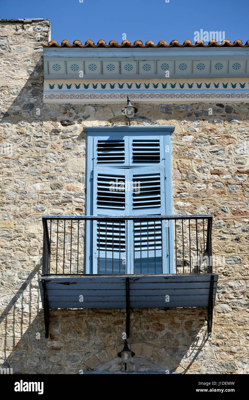 Maison ancienne dans la ville de Nauplie, Péloponnèse, Grèce Banque D'Images