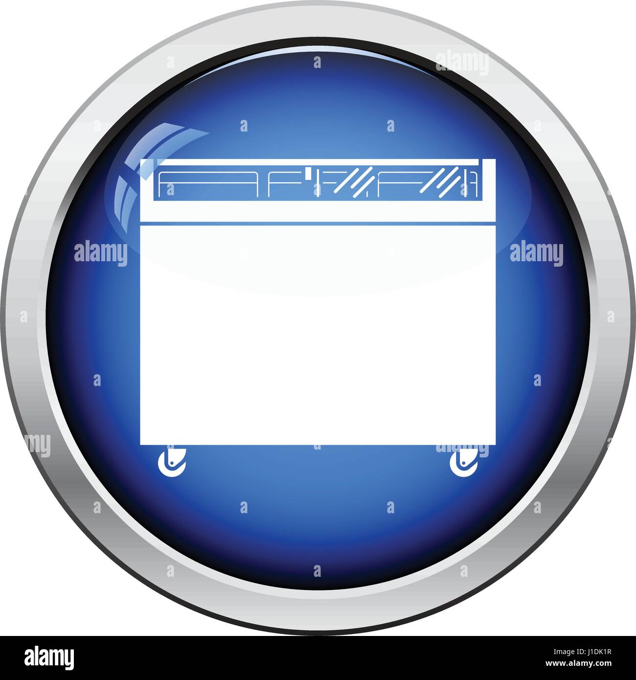 Congélateur mobile supermarché icône. Bouton brillant design. Vector illustration. Illustration de Vecteur