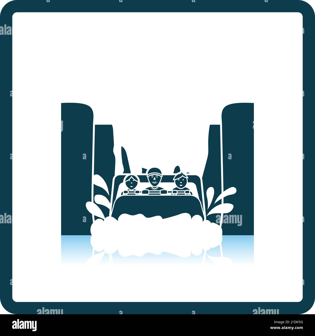 L'icône de l'eau en bateau. Reflet de l'ombre. Vector illustration. Illustration de Vecteur