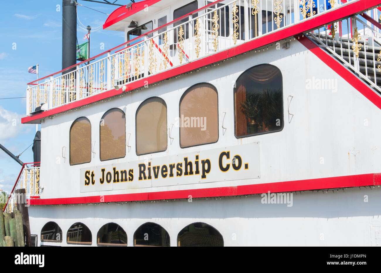 Sanford Florida navire dîner St John Rivership la voile sur la rivière pour les touristes, Banque D'Images