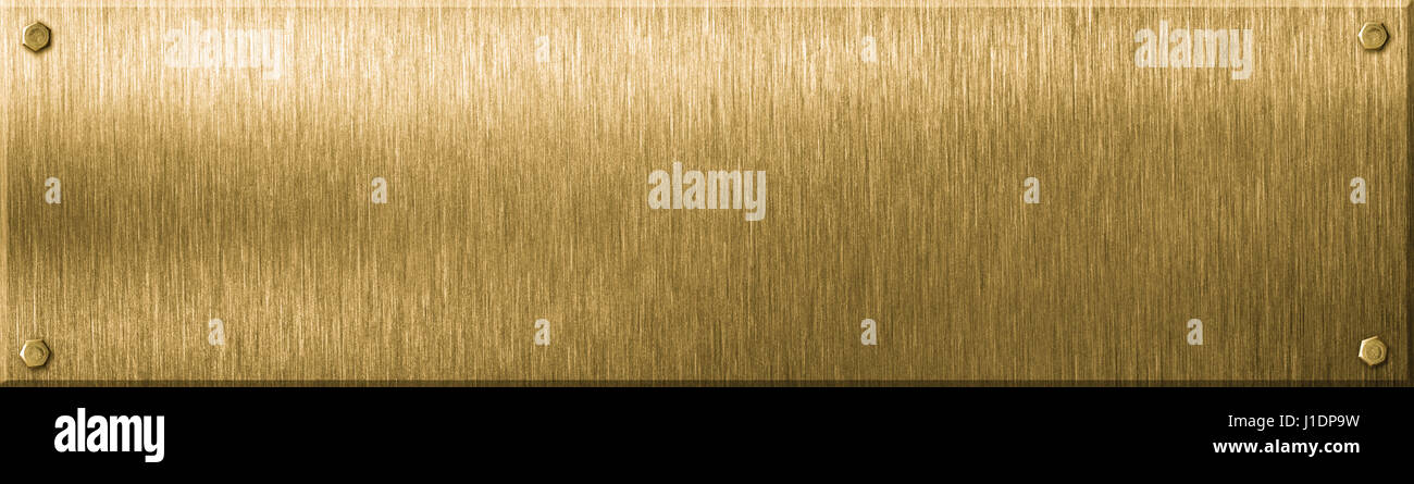 Plaque de métal Bronze 3d illustration Banque D'Images