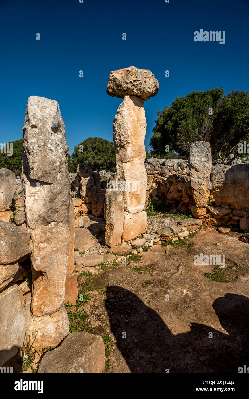 L'ancien site de Talayotic Torre d'en Galmés dans le sud de Menorca Banque D'Images