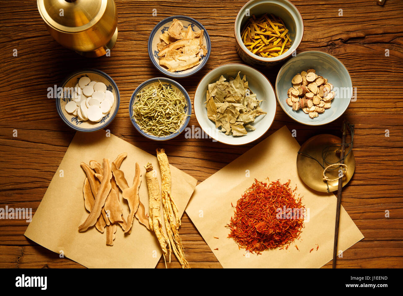 Les herbes médicinales chinoises Banque D'Images