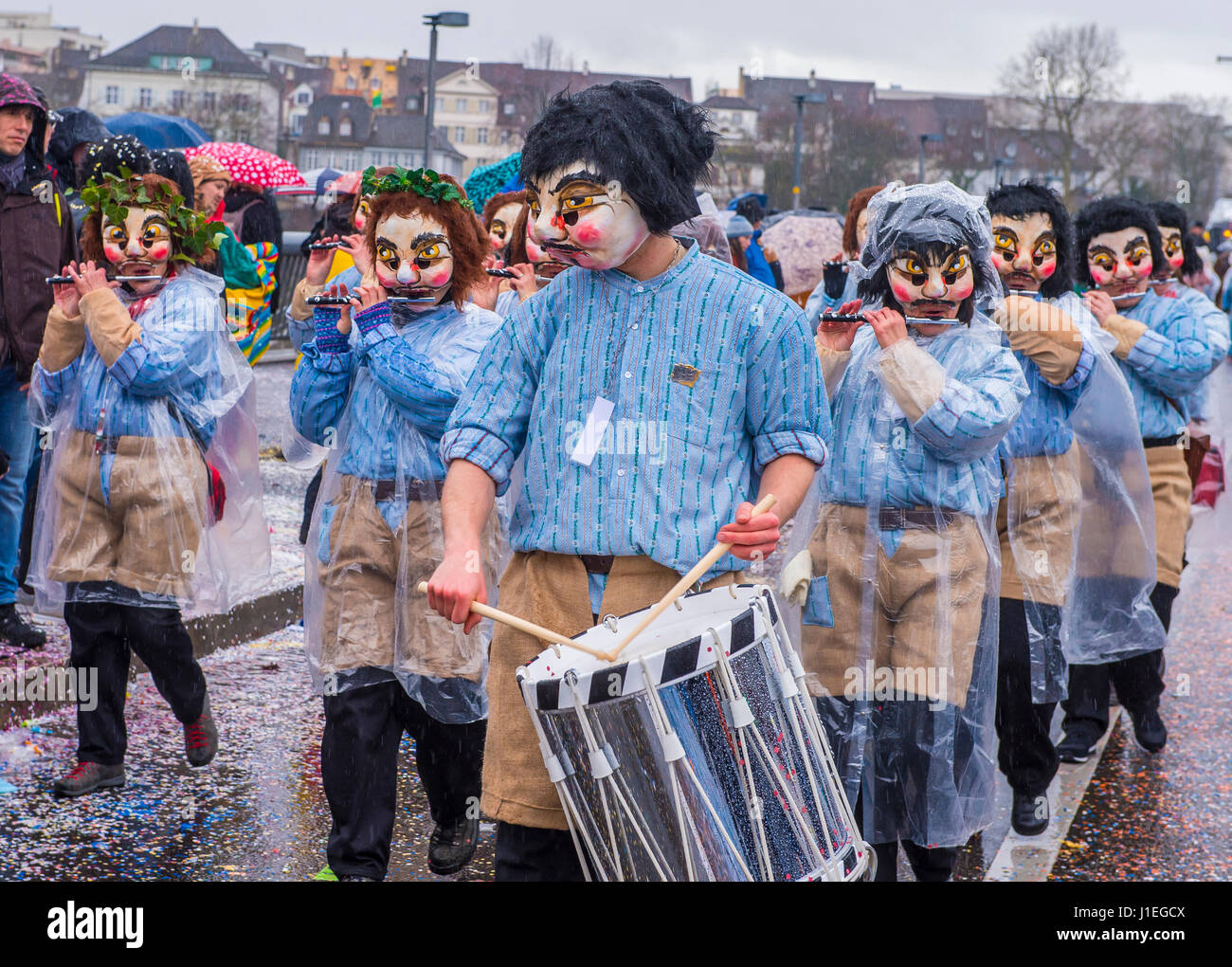 Les participants au carnaval de Bâle à Bâle , Suisse Banque D'Images