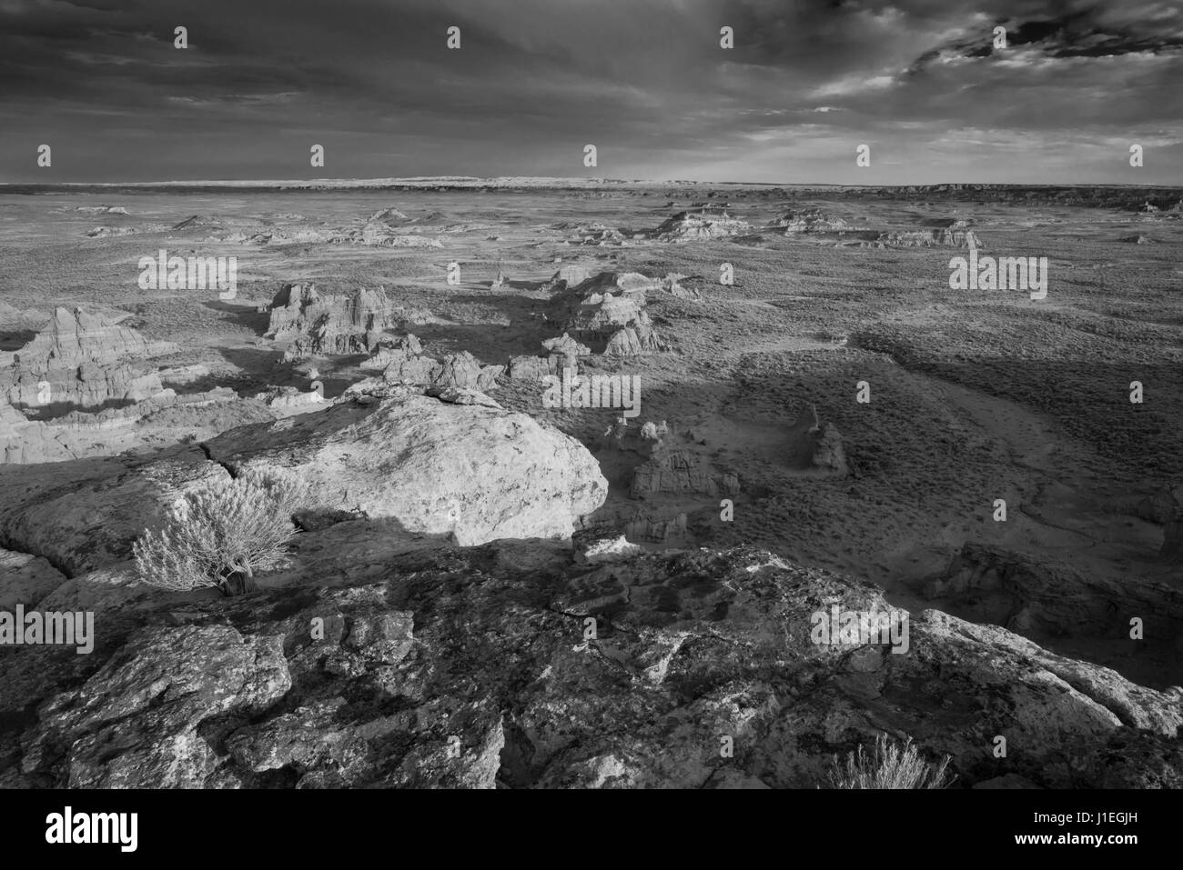Coucher du soleil à la ville d'Adobe, Adobe rim ville zone d'étude, Sweetwater County, Wyoming. Banque D'Images