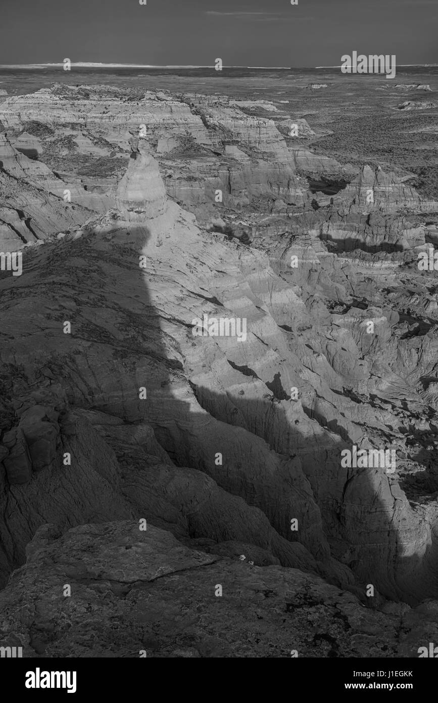 Coucher du soleil à la ville d'Adobe, Adobe rim ville zone d'étude, Sweetwater County, Wyoming. Banque D'Images