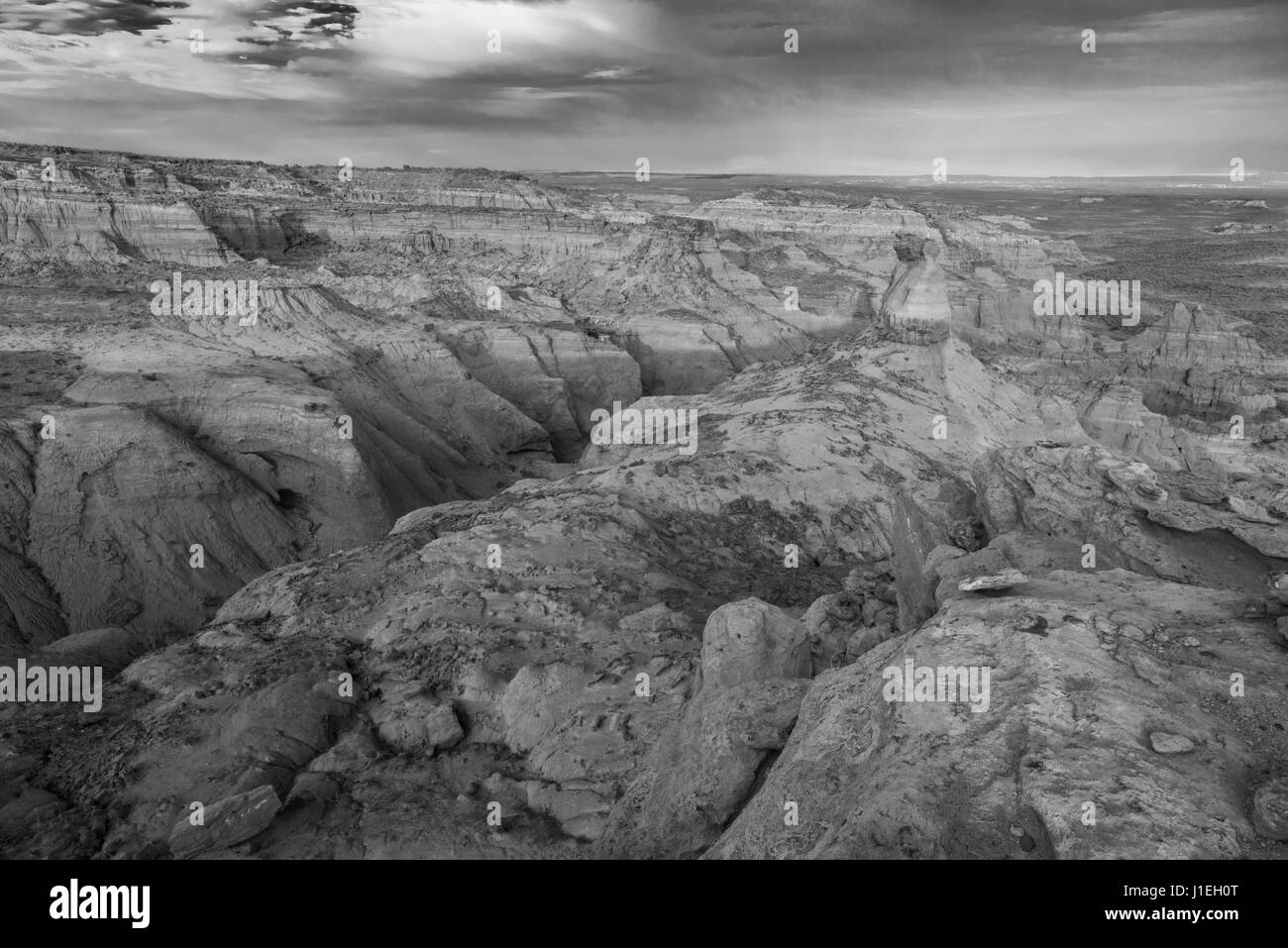 Coucher du soleil à la ville d'Adobe, Adobe rim ville zone d'étude, Sweetwater County, Wyoming. Banque D'Images