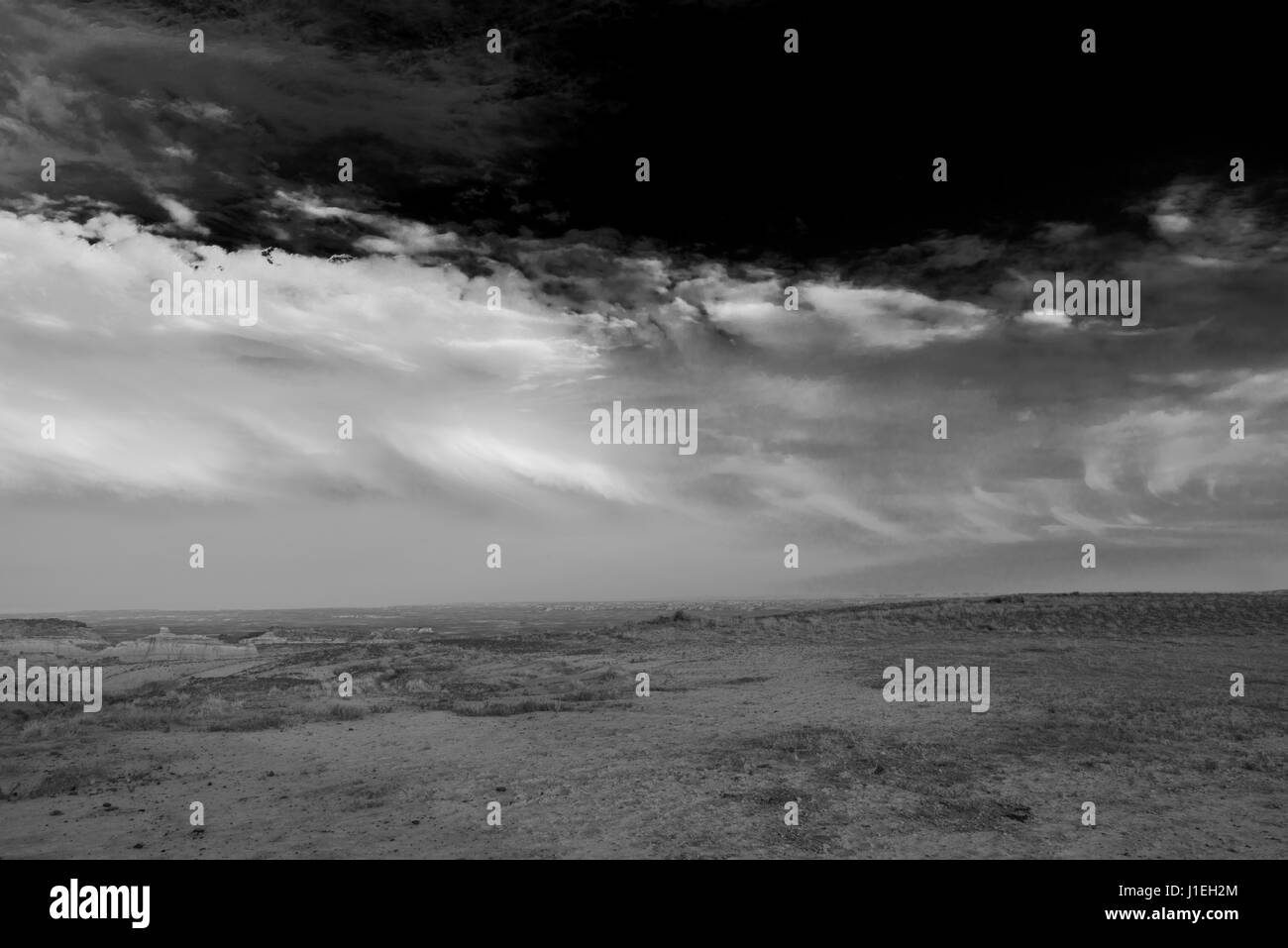 Coucher du soleil à la ville d'Adobe, Adobe rim ville zone d'étude, Sweetwater County, Wyoming. Banque D'Images