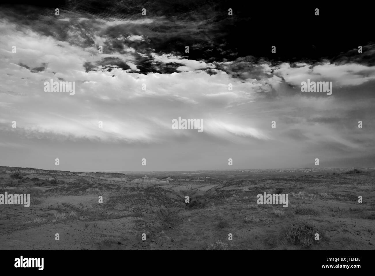 Coucher du soleil à la ville d'Adobe, Adobe rim ville zone d'étude, Sweetwater County, Wyoming. Banque D'Images