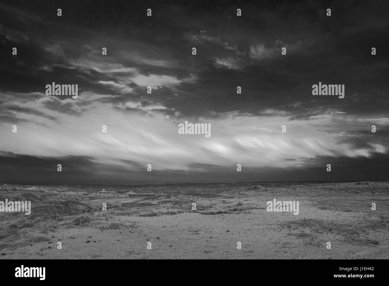 Coucher du soleil à la ville d'Adobe, Adobe rim ville zone d'étude, Sweetwater County, Wyoming. Banque D'Images