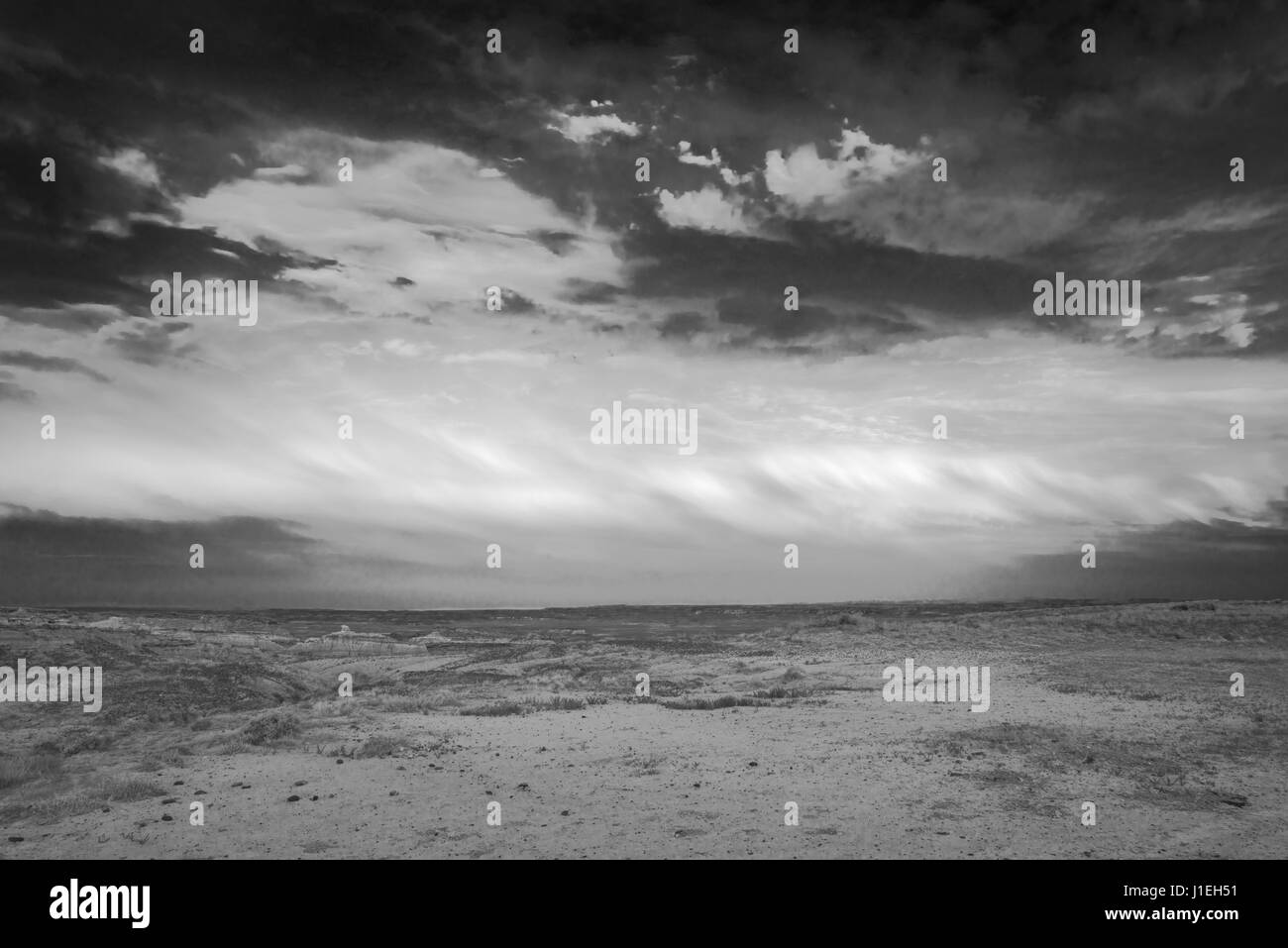 Coucher du soleil à la ville d'Adobe, Adobe rim ville zone d'étude, Sweetwater County, Wyoming. Banque D'Images