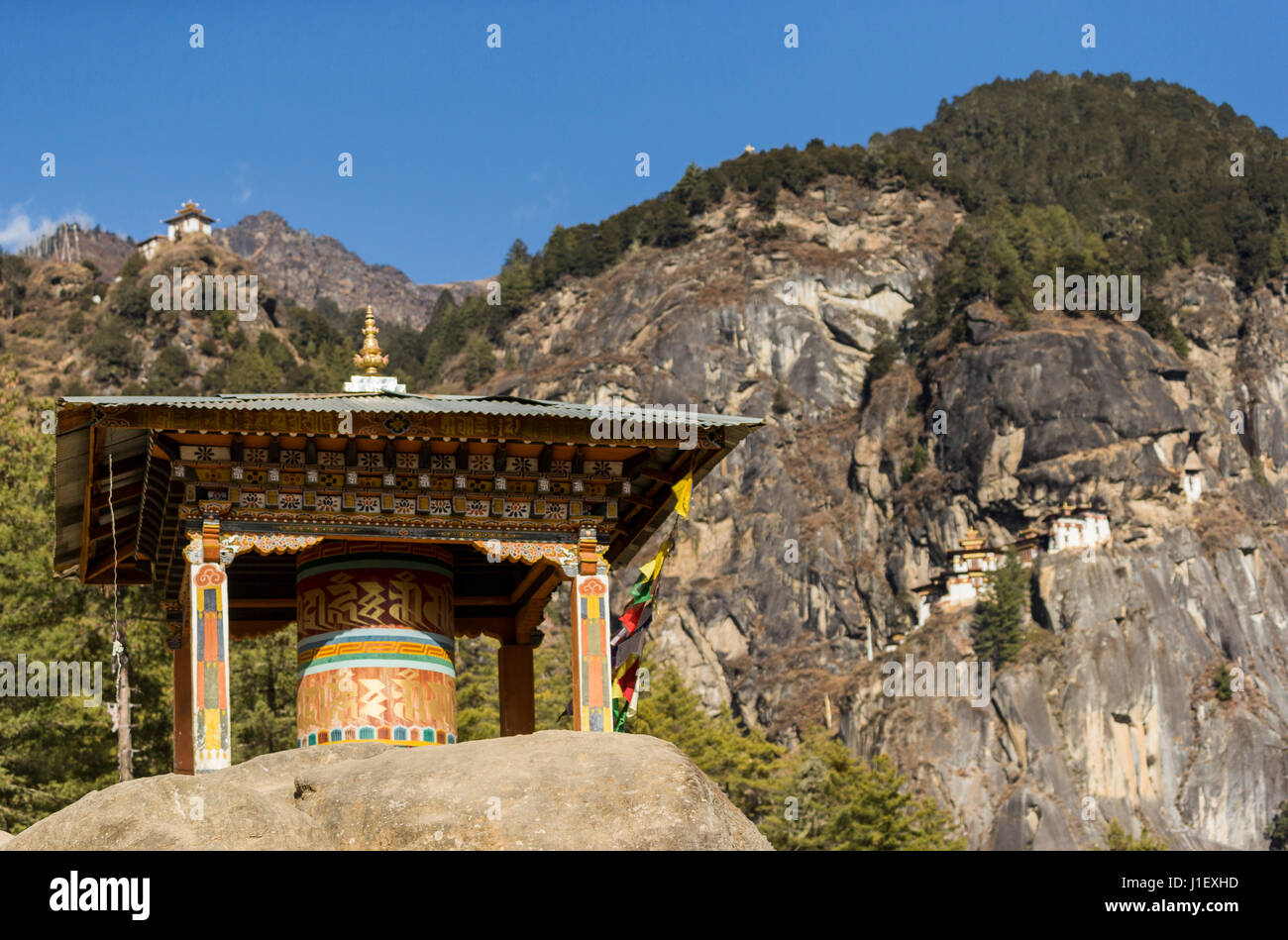 Taktshang Goemba ou Tiger's nest le magnifique temple temple bouddhiste (Bhoutan) Banque D'Images