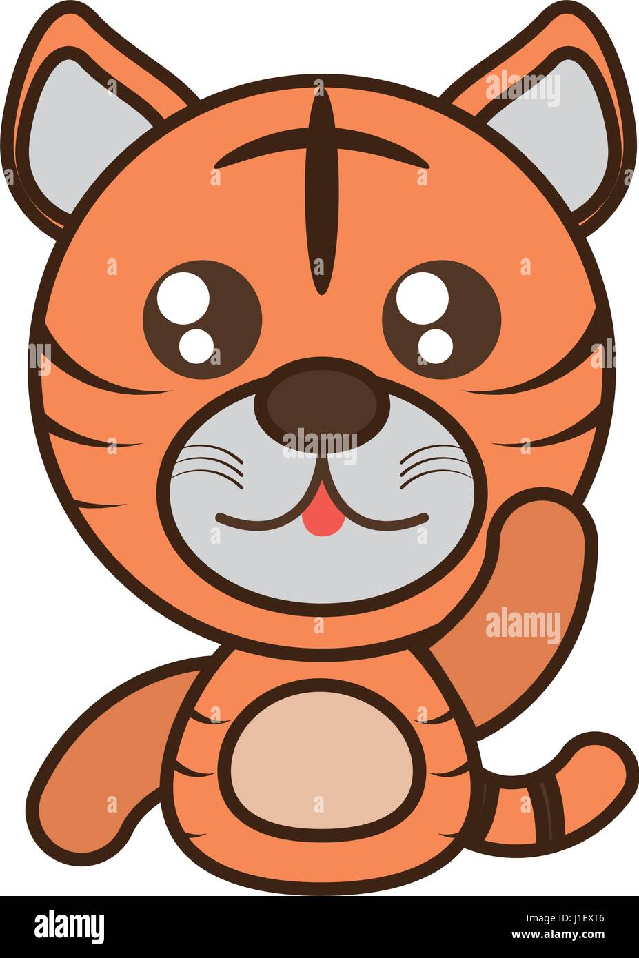 Bebe Tigre Design Kawaii Animal Image Vectorielle Stock Alamy