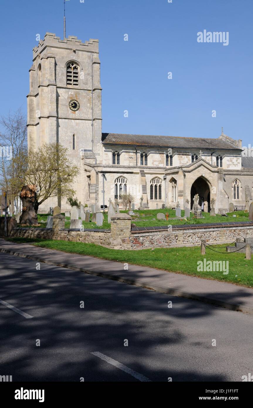 All Saints Church, Barrington, Cambridgeshire, Tous les Saints est une grande église construite principalement de clunch taillée. Banque D'Images