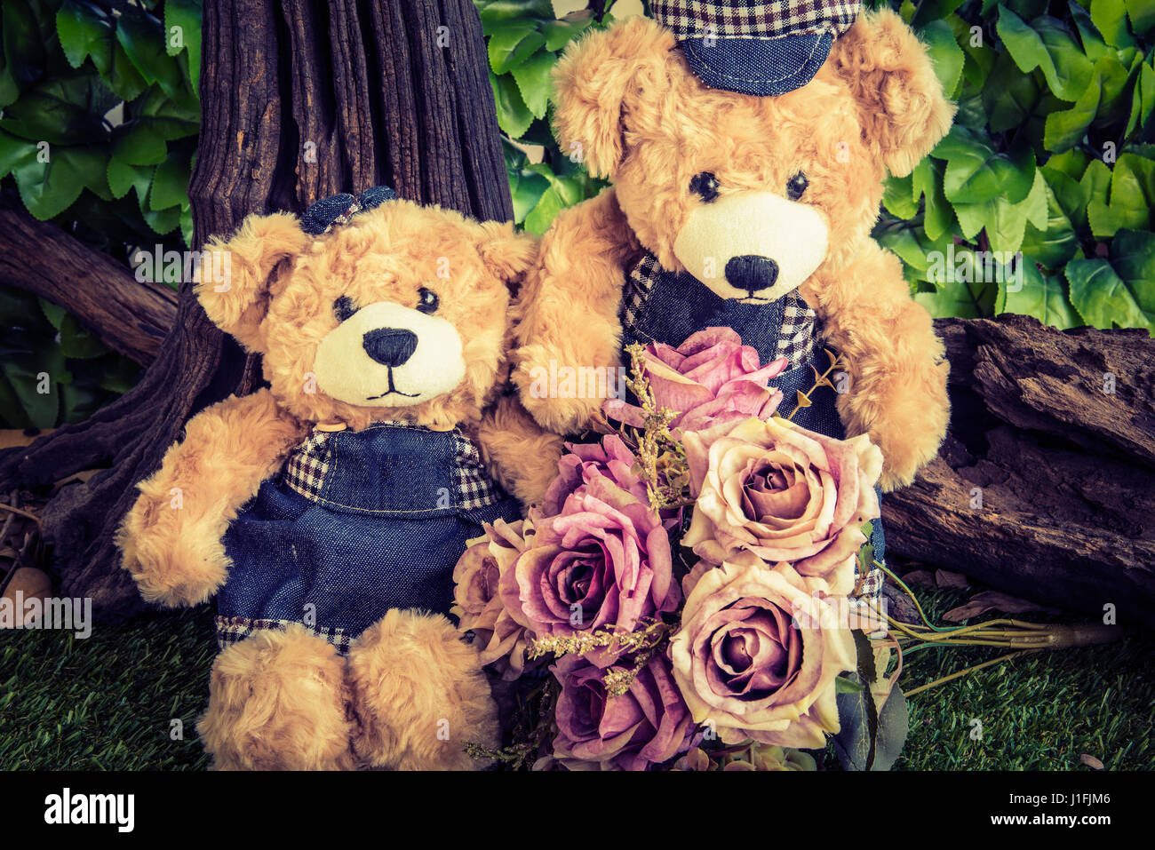 nounours avec rose