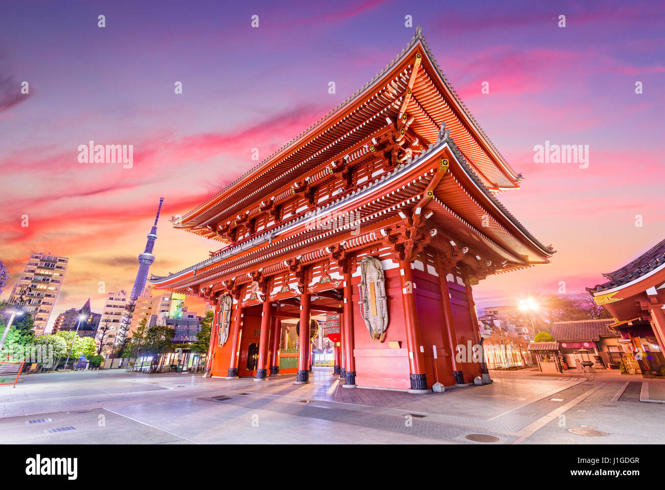 La porte de Temple Sensoji à Tokyo, Japon. Banque D'Images