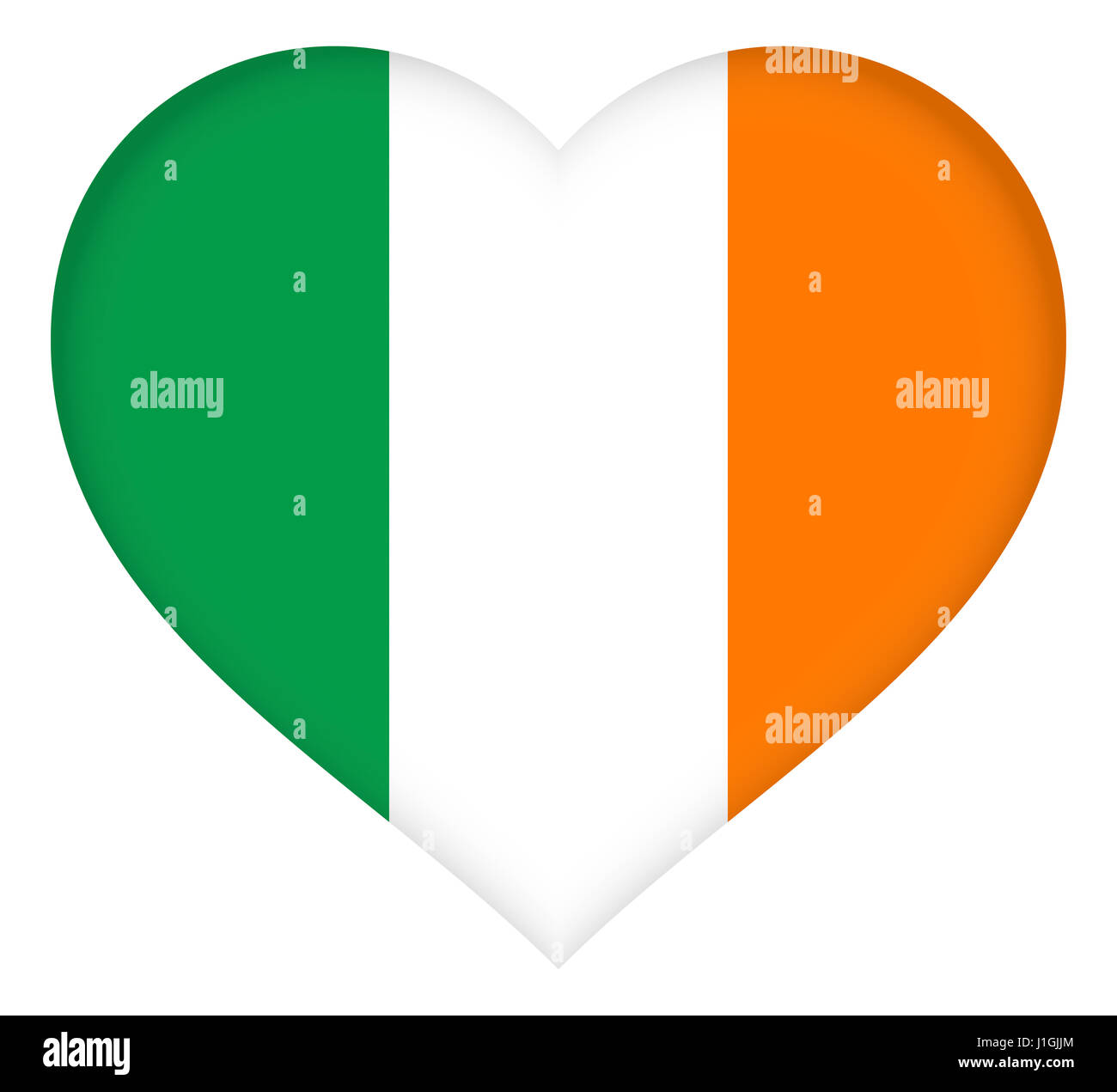 Illustration du pavillon de l'Irlande en forme de coeur Banque D'Images