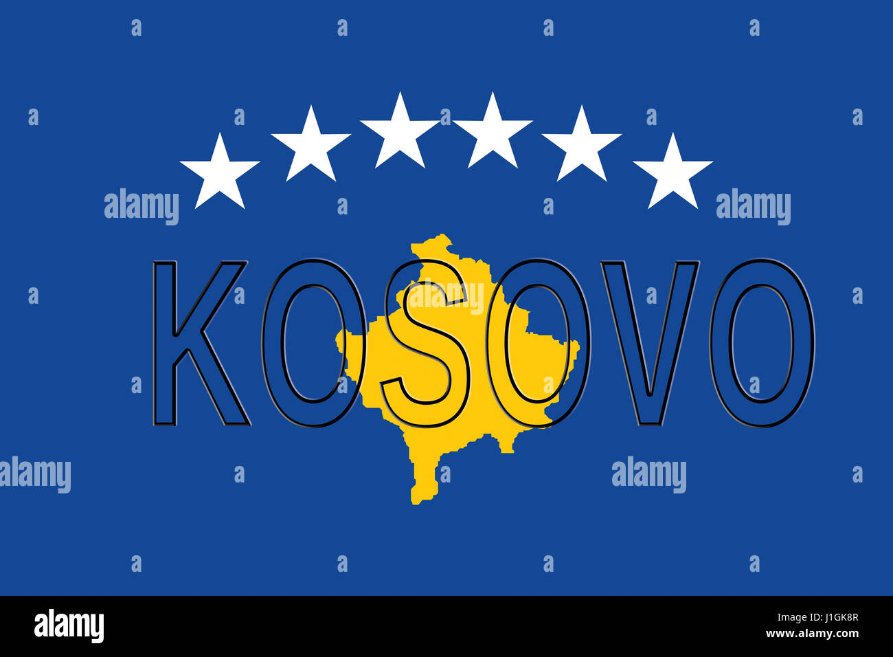 Illustration du drapeau du Kosovo avec le pays n'est pas écrit sur le drapeau Banque D'Images