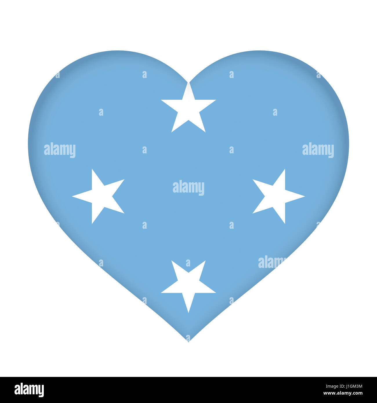 Illustration de l'indicateur de Micronésie en forme de coeur Banque D'Images