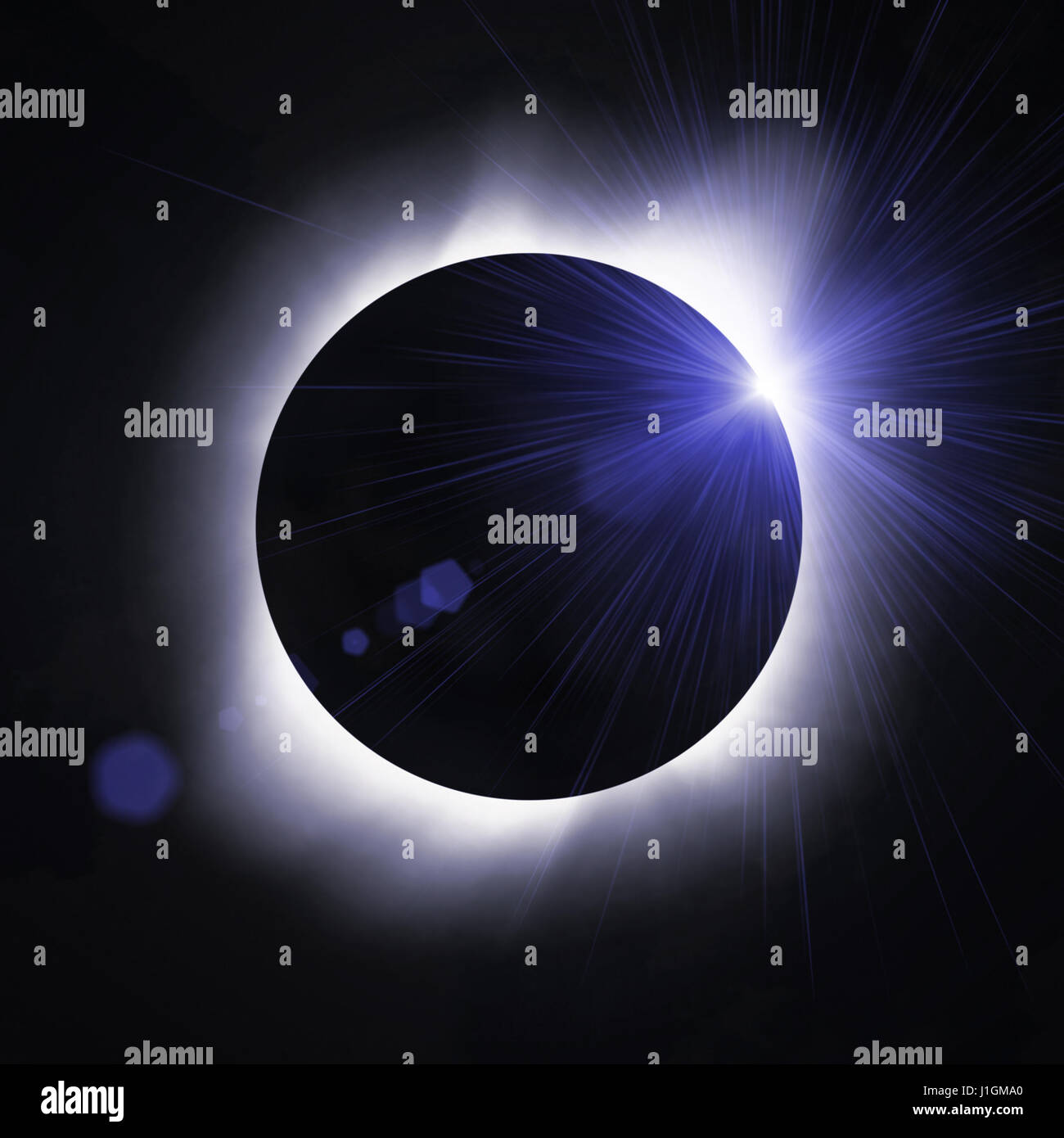 Sun eclipse avec sun flare Banque D'Images