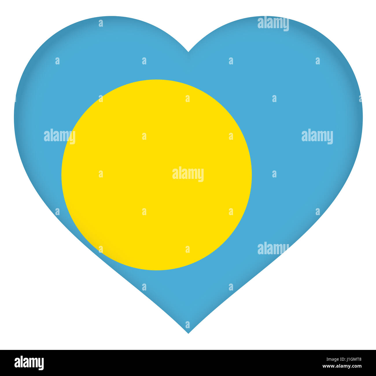 Illustration de drapeau national de l'Palaushaped comme un coeur Banque D'Images