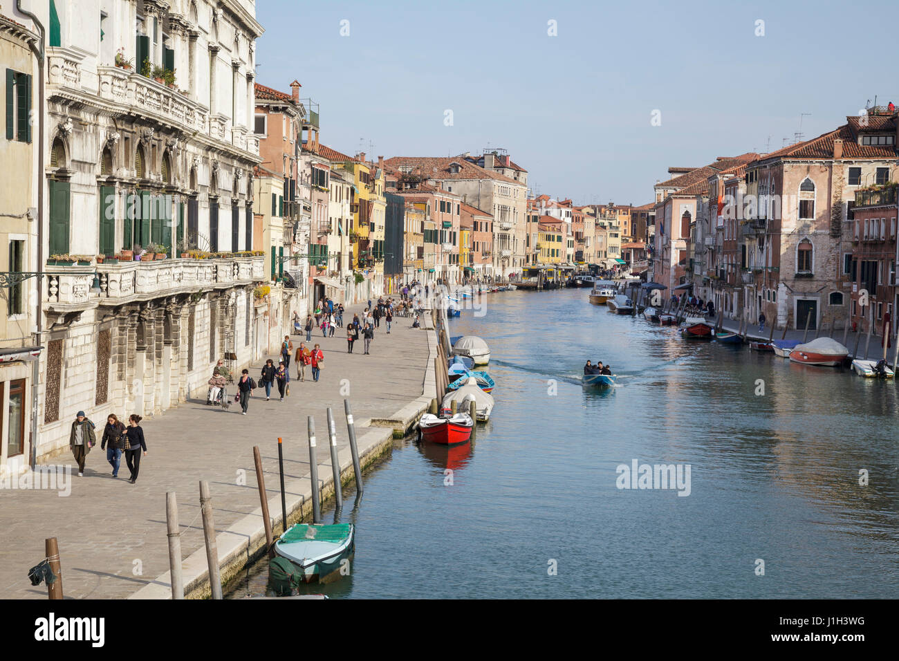 Fondamenta Cannaregio, Venise, Vénétie, Italie Banque D'Images