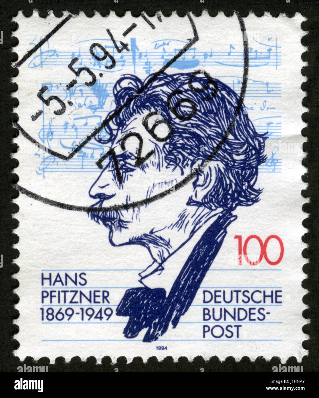 Allemagne, mark post, stamp, 1994, post stamp, Hans Pfitzner Banque D'Images