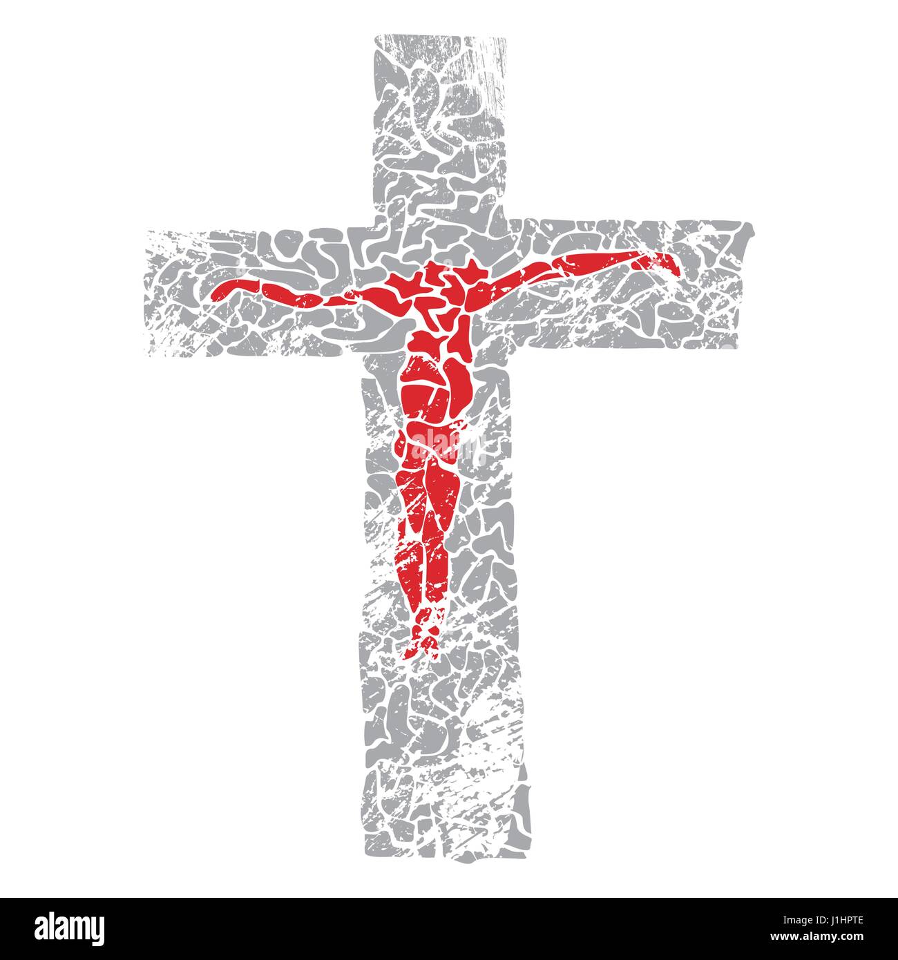 Christian imprimer. Jésus crucifié Illustration de Vecteur