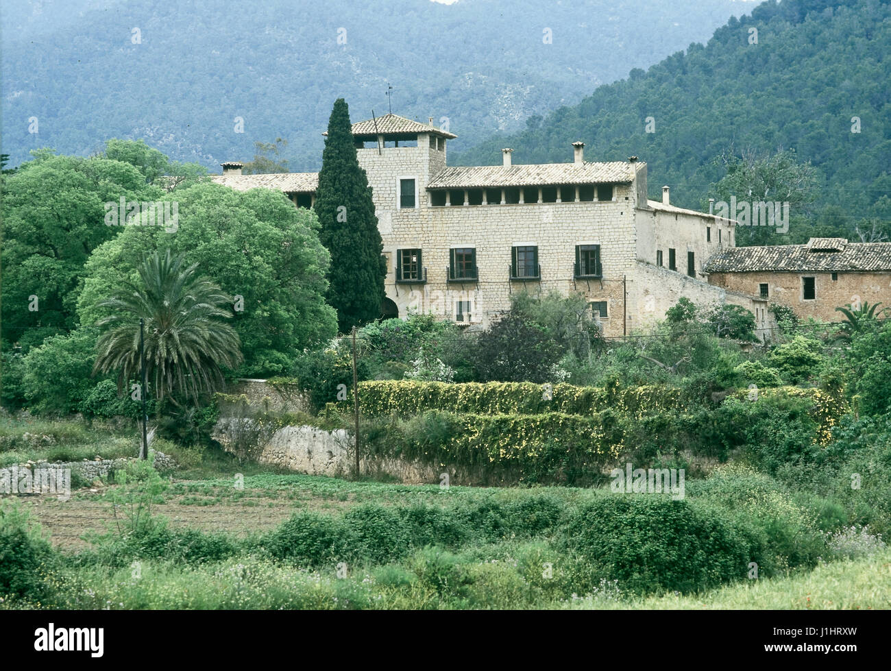 Jardin de devant de la maison de pays. Banque D'Images