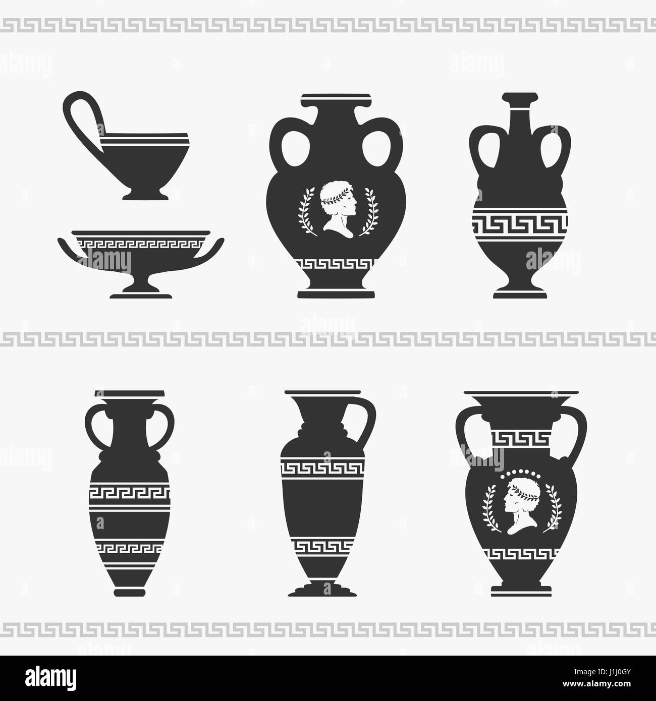 Vase grec Set vector Illustration Illustration de Vecteur