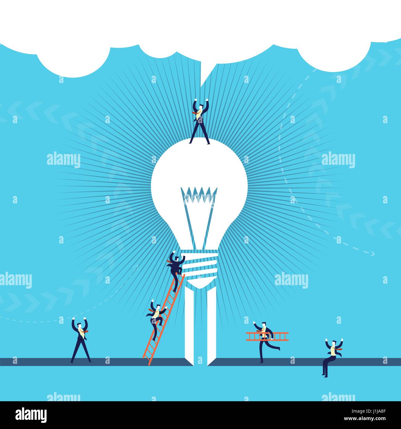 Idée d'entreprise concept illustration, hommes d'escalade de l'équipe de succès créatif. Vecteur EPS10. Illustration de Vecteur