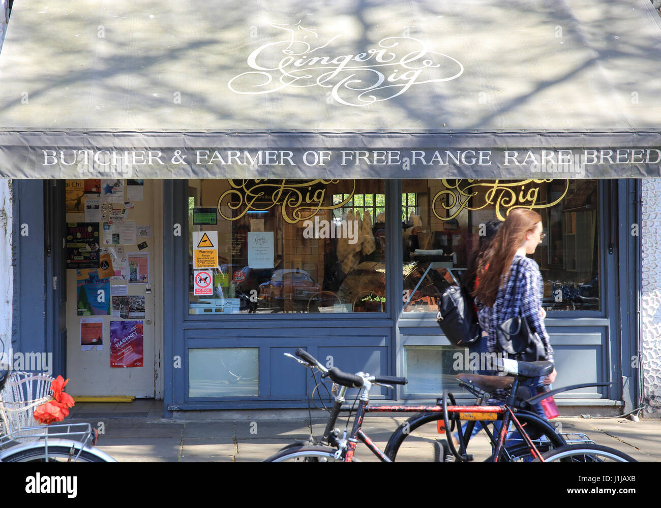 Magasins indépendants locaux sur trendy Lauriston Road dans le parc Victoria Village, E9, UK Banque D'Images