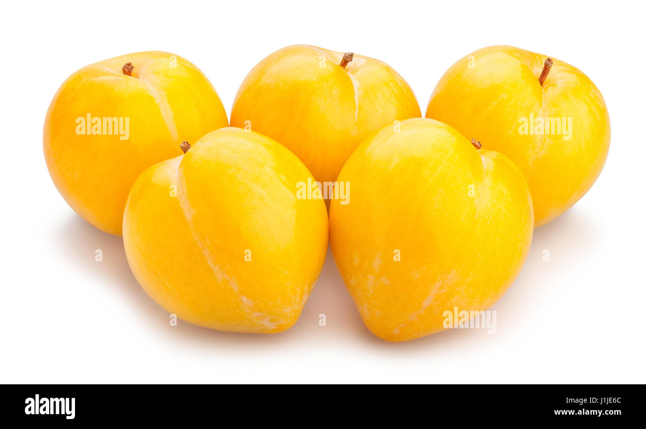 Isolé de prune jaune Banque D'Images
