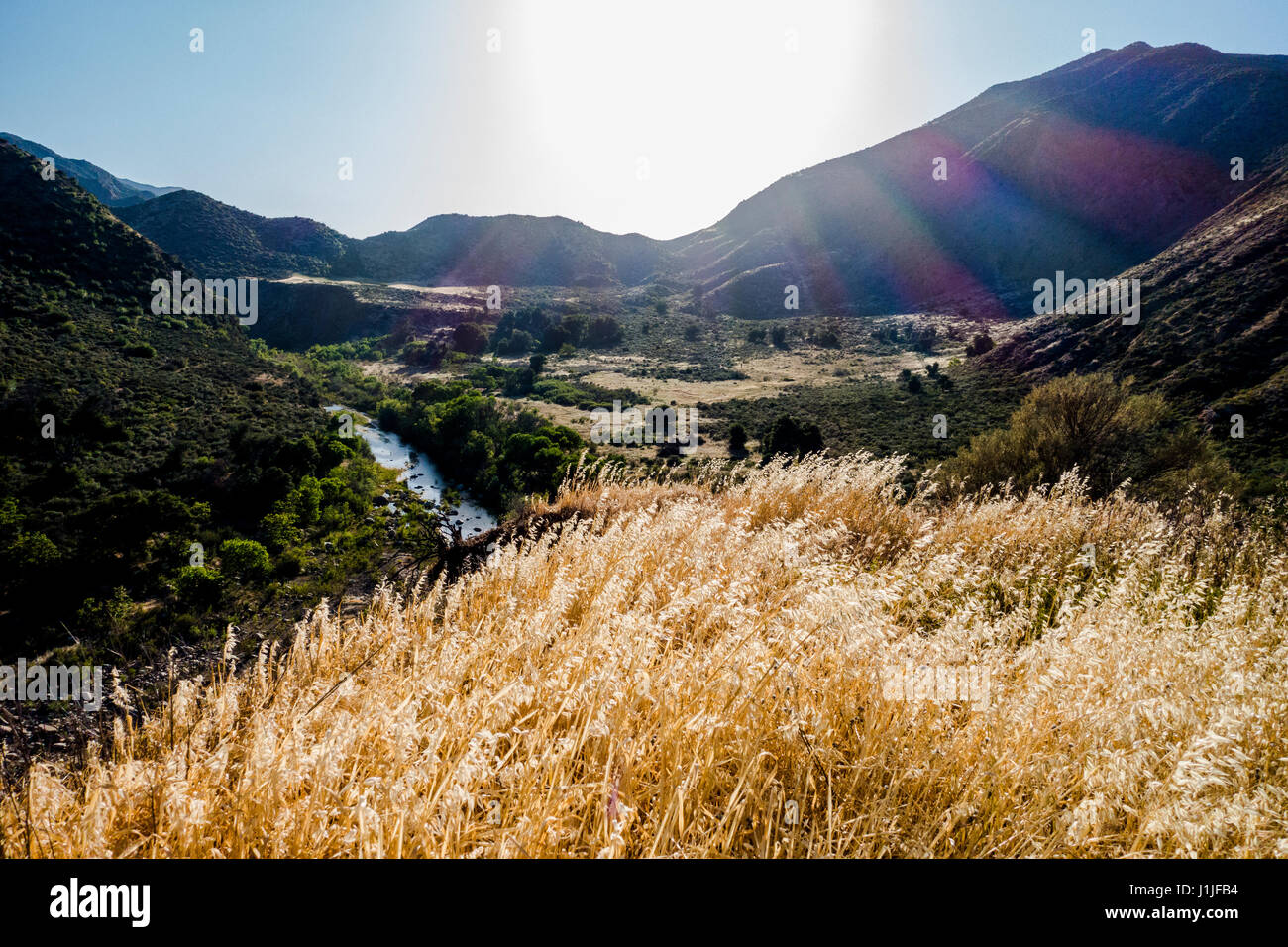 Le Sespe River dans le désert Sespe près de Ojai, en Californie. Banque D'Images