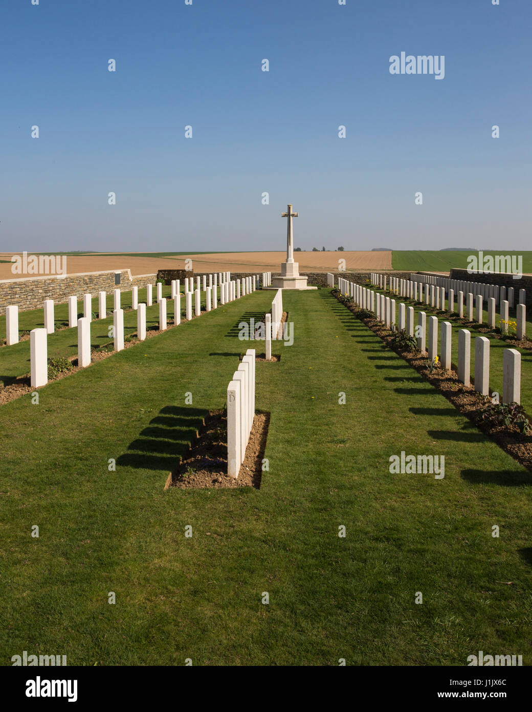 Lebucquière CWGC Cimetière de la Grande Guerre Banque D'Images